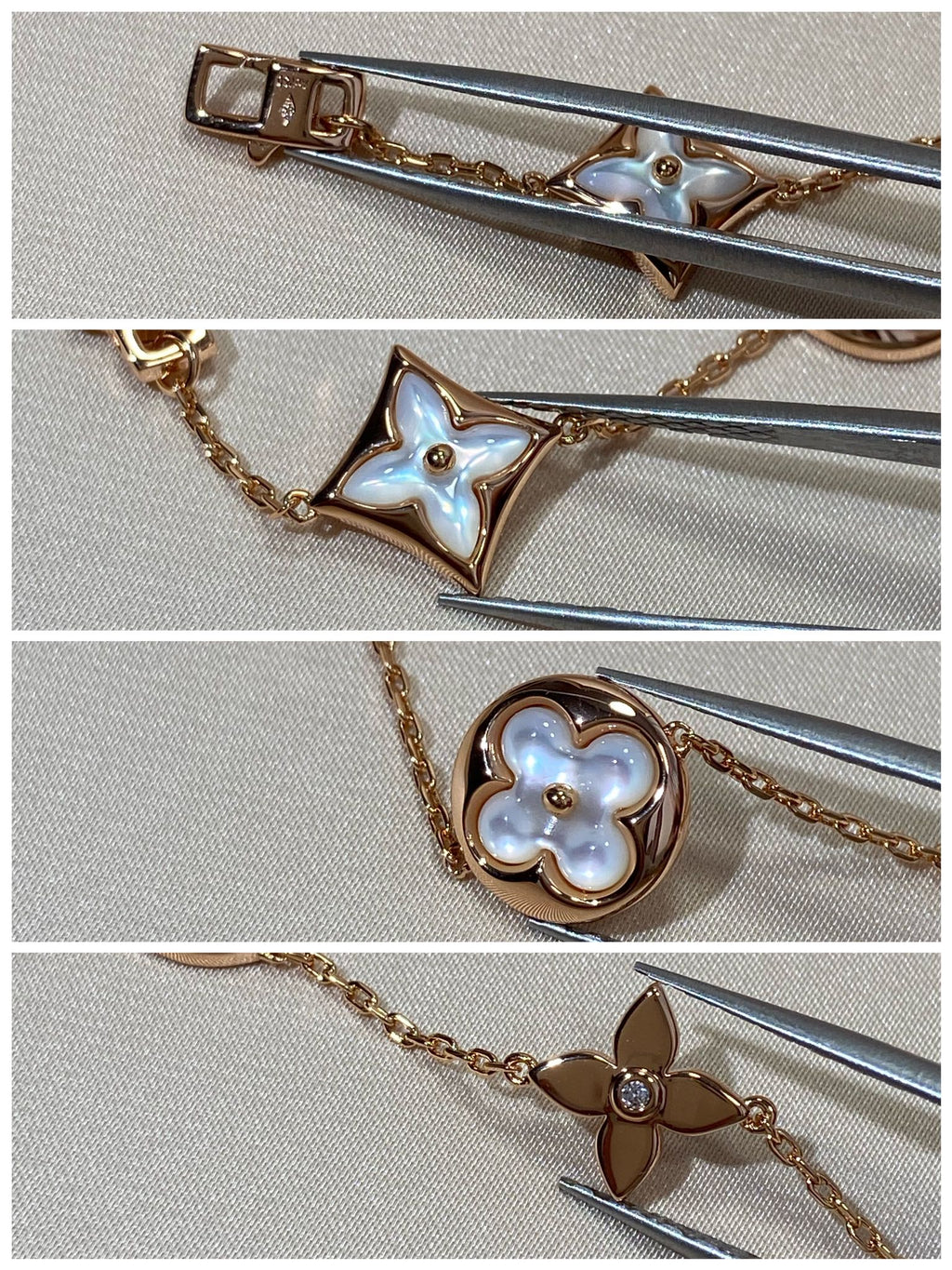 [sparkle Jewelry ]STAR AND SUN 5 MOTIF MOP PINK GOLD BRACELET