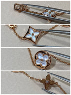 [sparkle Jewelry ]STAR AND SUN 5 MOTIF MOP PINK GOLD BRACELET