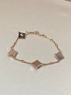 [sparkle Jewelry ]STAR 4 MOTIF MOP DIAMOND PINK GOLD BRACELET