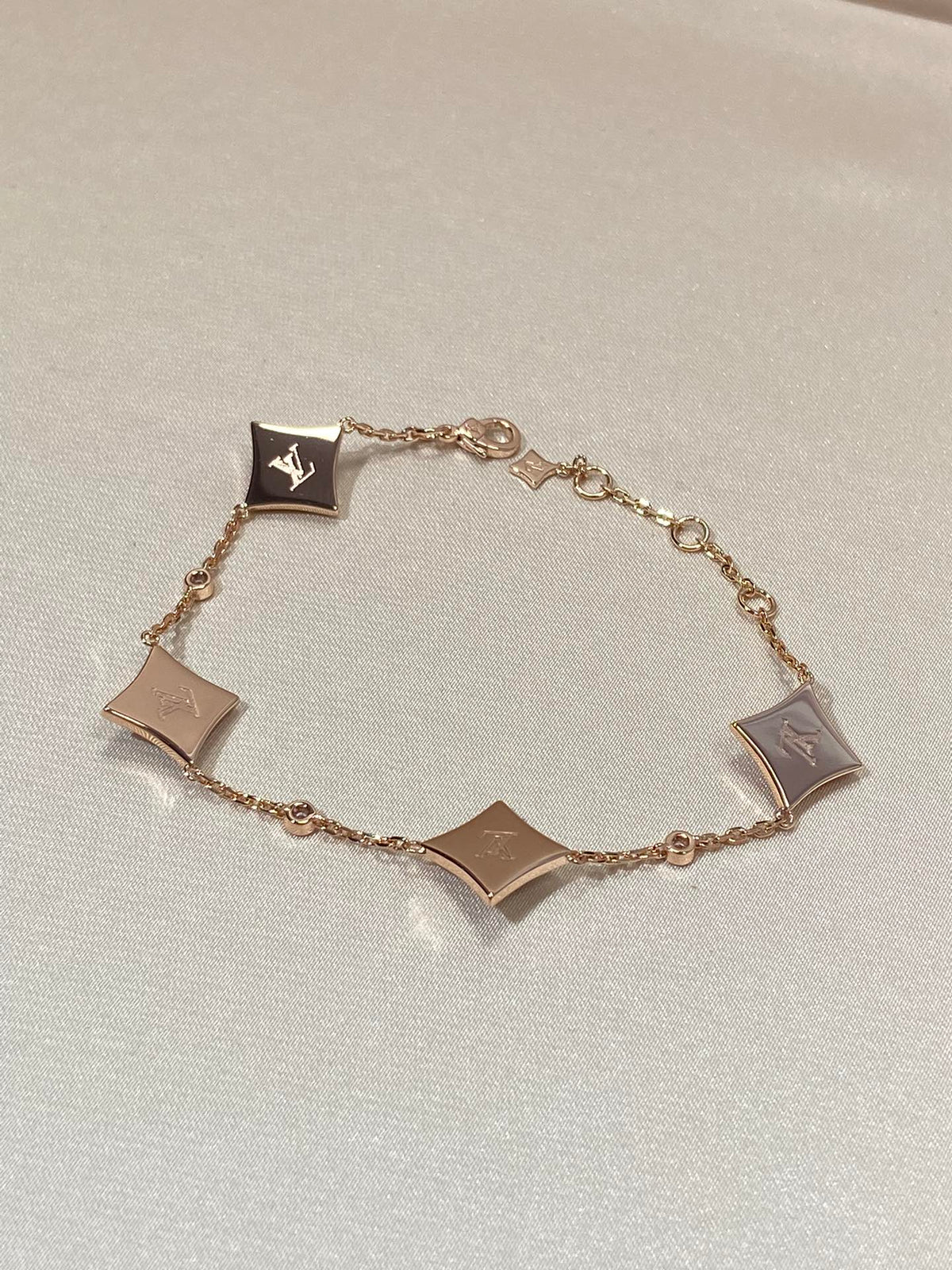 [sparkle Jewelry ]STAR 4 MOTIF MOP DIAMOND PINK GOLD BRACELET