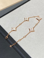 [sparkle Jewelry ]STAR 4 MOTIF MOP DIAMOND PINK GOLD BRACELET