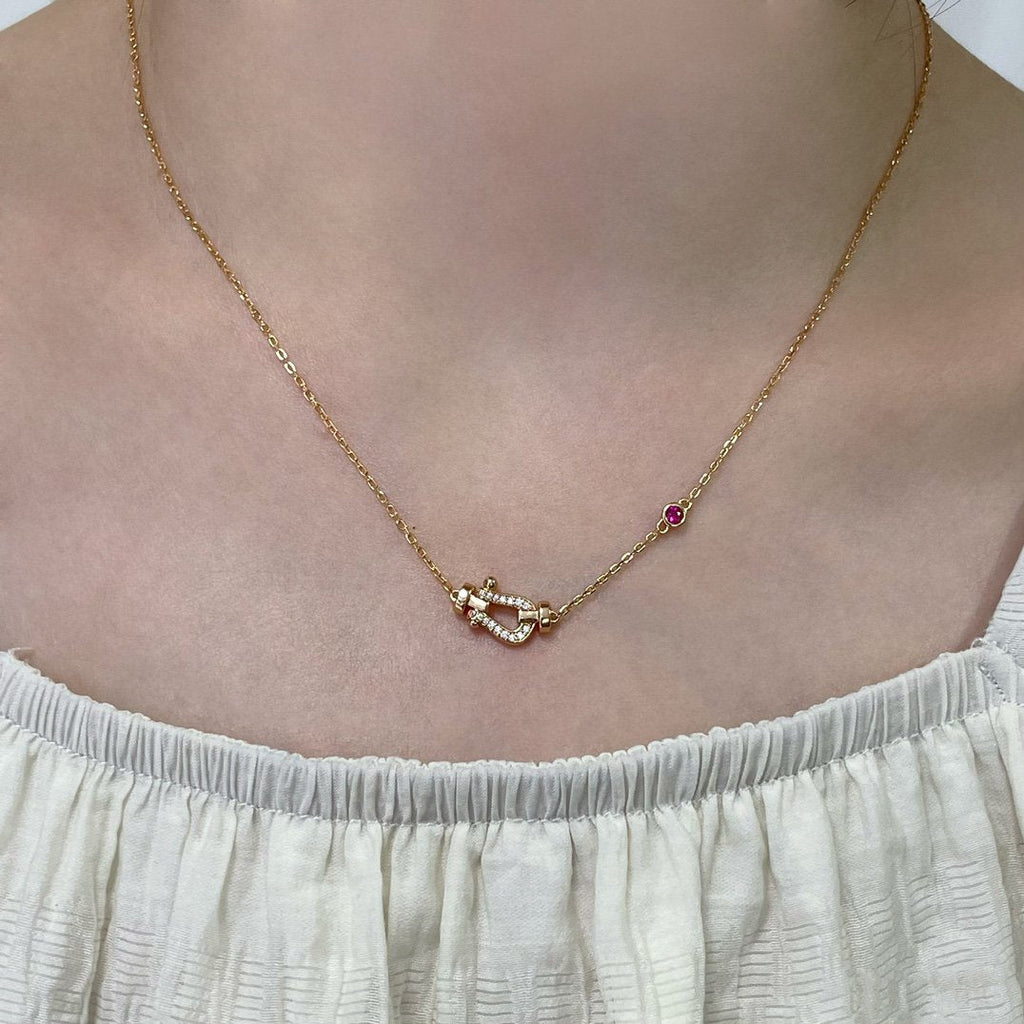 [sparkle Jewelry ]FORCE 10 DIAMOND PINK GOLD NECKLACE
