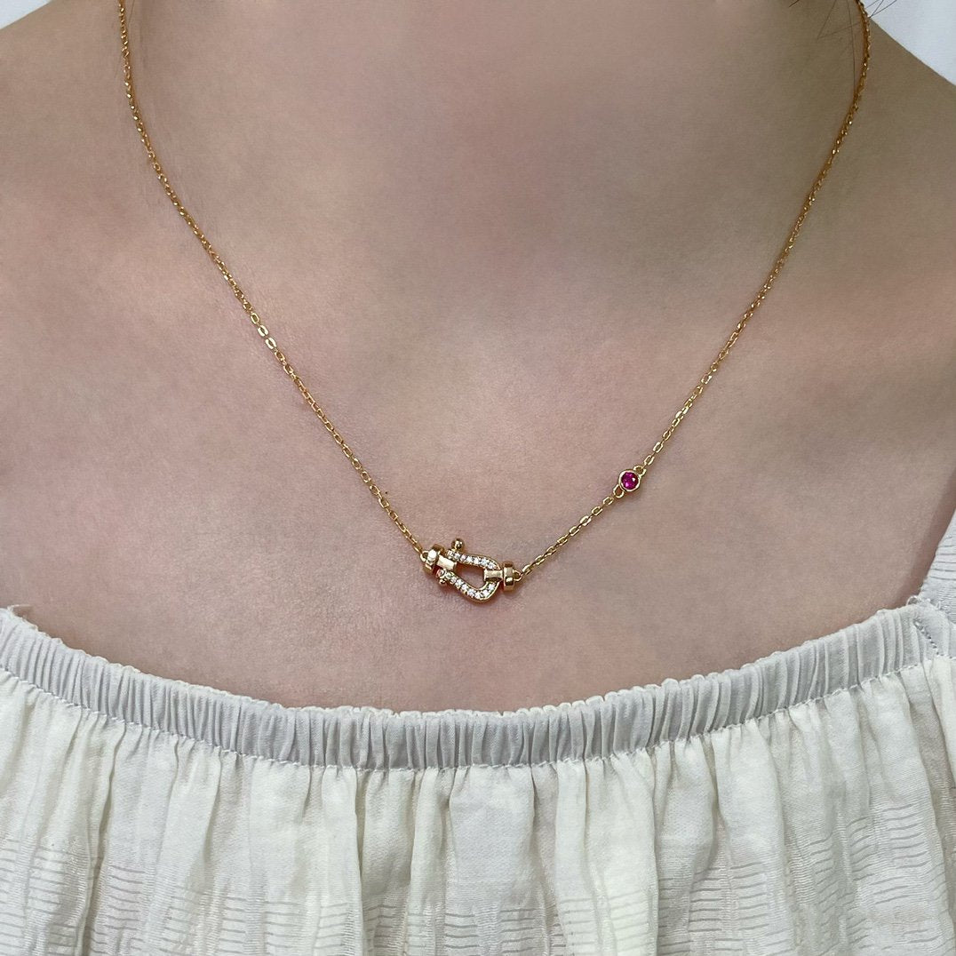 [sparkle Jewelry ]FORCE 10 DIAMOND PINK GOLD NECKLACE
