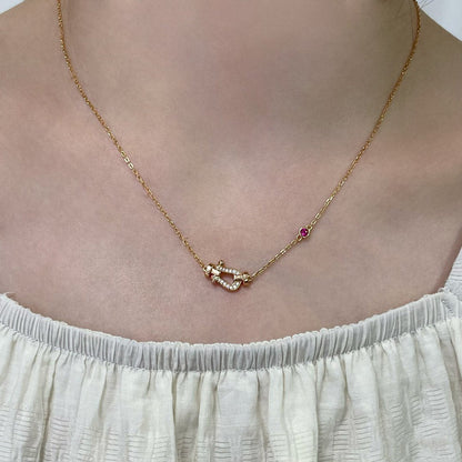 [sparkle Jewelry ]FORCE 10 DIAMOND PINK GOLD NECKLACE