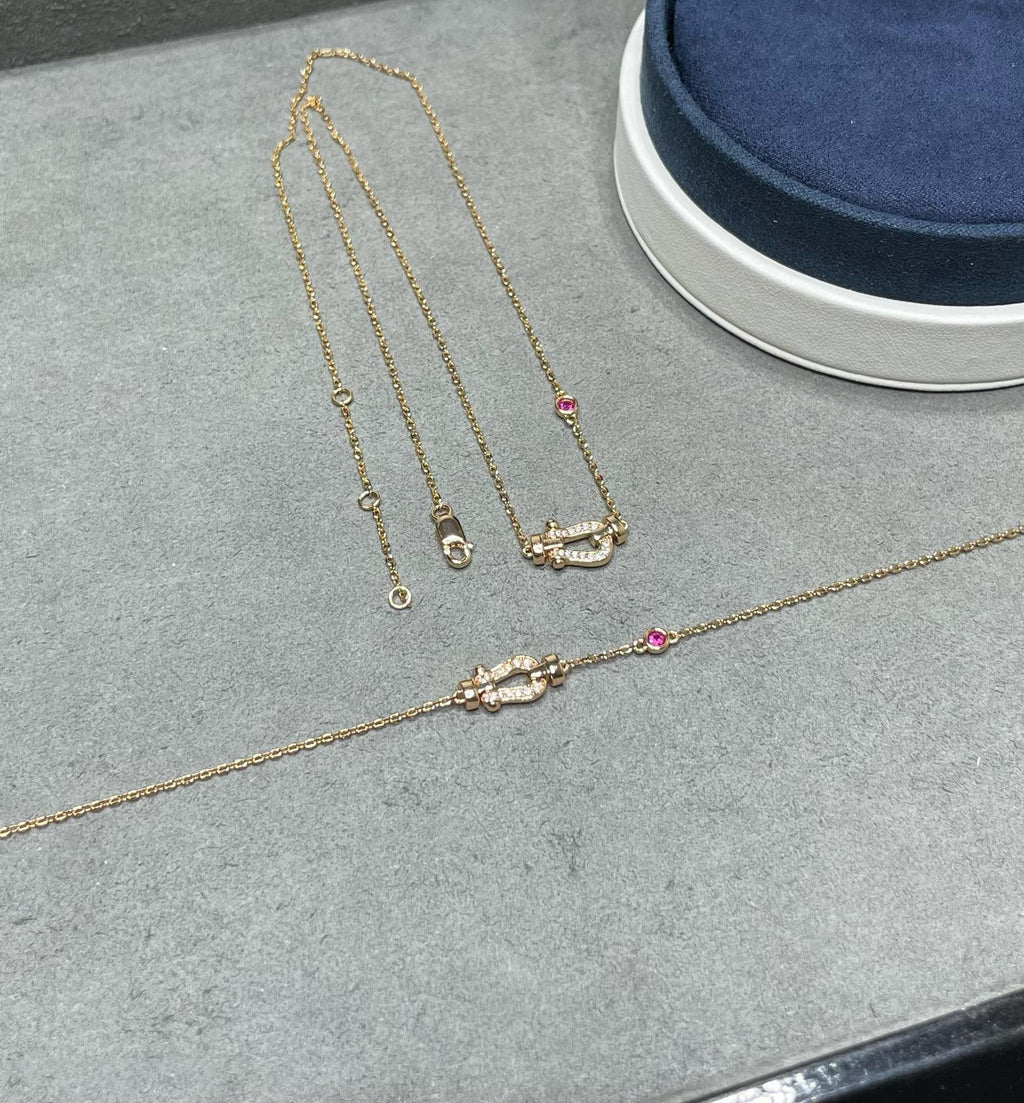 [sparkle Jewelry ]FORCE 10 DIAMOND PINK GOLD NECKLACE
