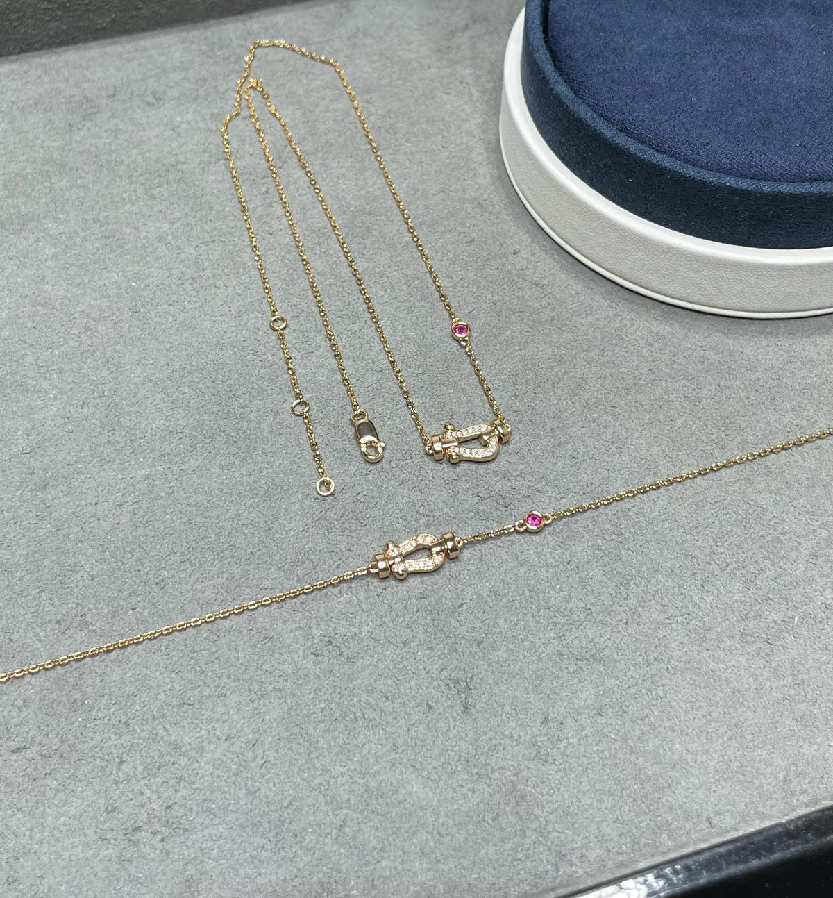 [sparkle Jewelry ]FORCE 10 DIAMOND PINK GOLD NECKLACE