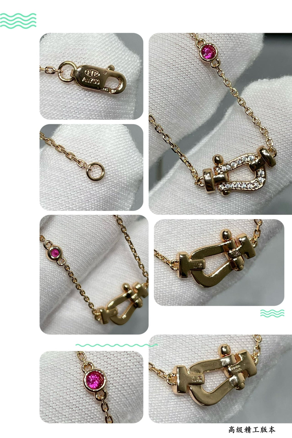 [sparkle Jewelry ]FORCE 10 DIAMOND PINK GOLD NECKLACE