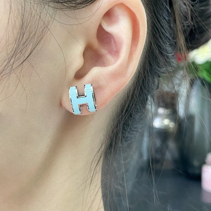 [Sparkle]POP H HELLBLAUE OHRSTECKER