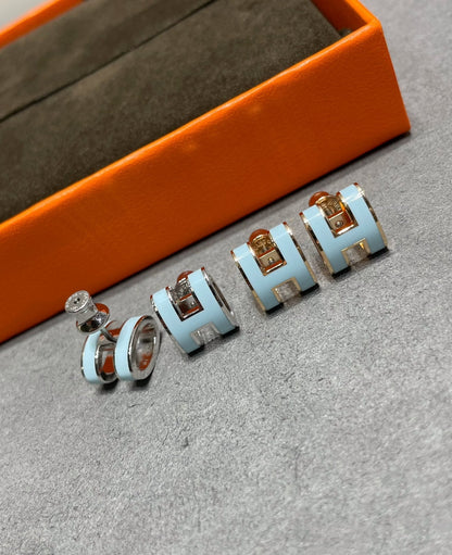 [Sparkle]POP H HELLBLAUE OHRSTECKER