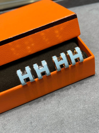 [Sparkle]POP H HELLBLAUE OHRSTECKER
