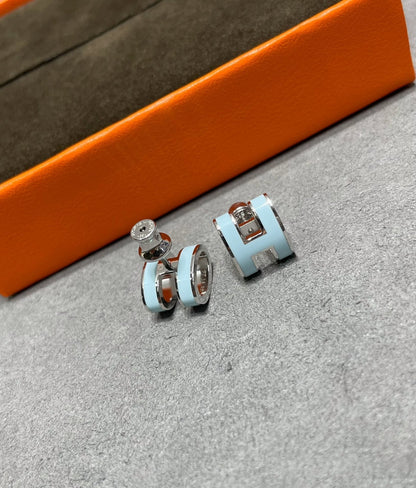 [Sparkle]POP H HELLBLAUE OHRSTECKER