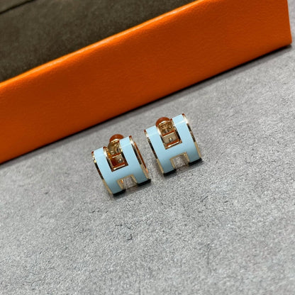 [Sparkle]POP H HELLBLAUE OHRSTECKER
