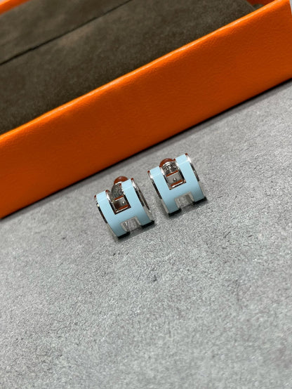 [Sparkle]POP H HELLBLAUE OHRSTECKER