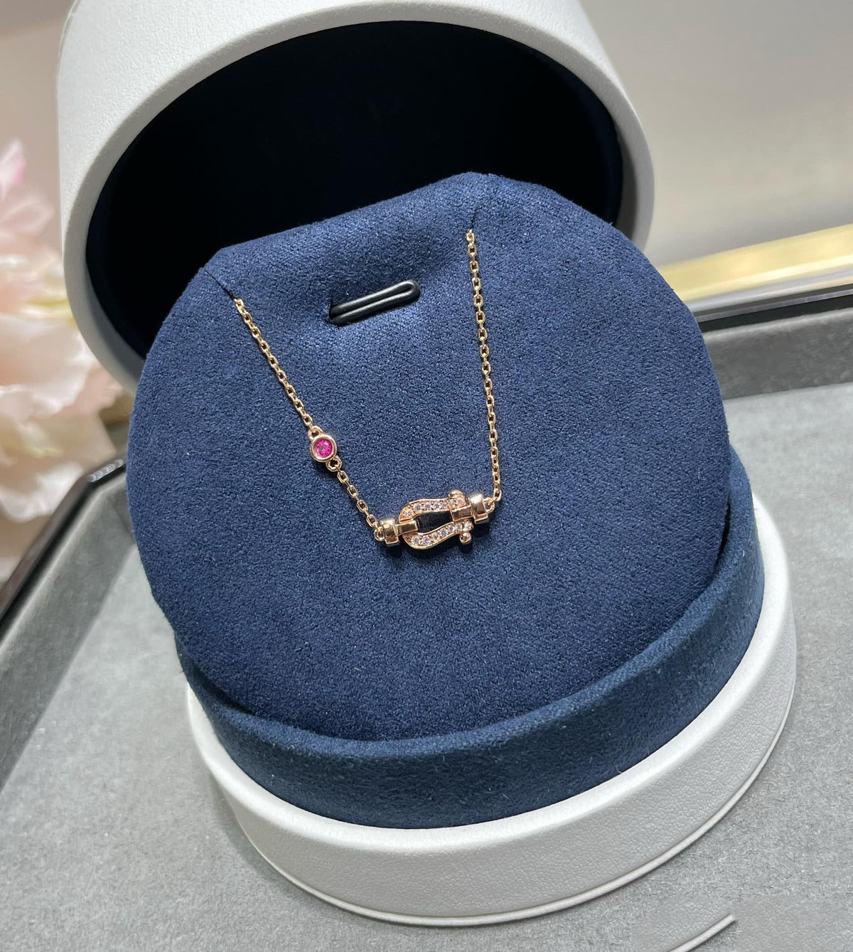 [sparkle Jewelry ]FORCE 10 DIAMOND CHAIN LINK PINK GOLD BRACELET