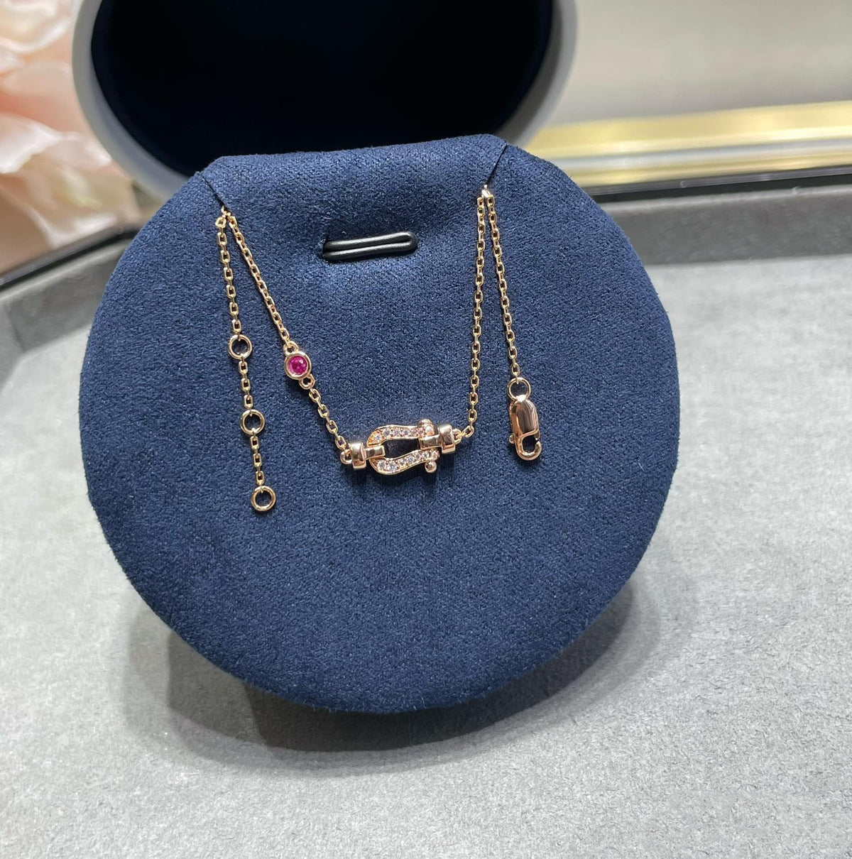 [sparkle Jewelry ]FORCE 10 DIAMOND CHAIN LINK PINK GOLD BRACELET