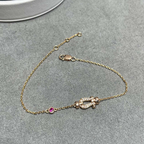 [sparkle Jewelry ]FORCE 10 DIAMOND CHAIN LINK PINK GOLD BRACELET