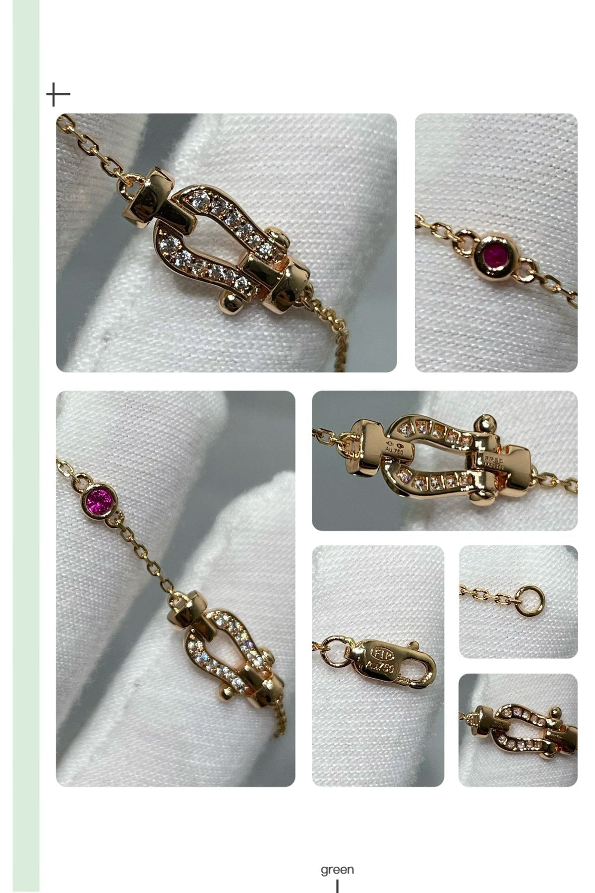 [sparkle Jewelry ]FORCE 10 DIAMOND CHAIN LINK PINK GOLD BRACELET