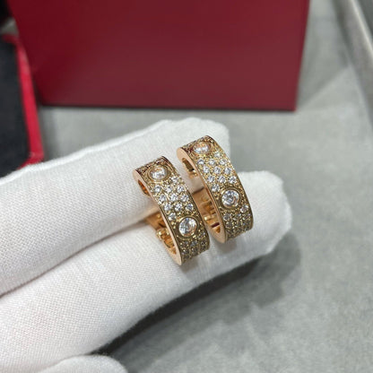 [sparkle Jewelery]LOVE 5.5MM DIAMOND PAVED EARRINGS