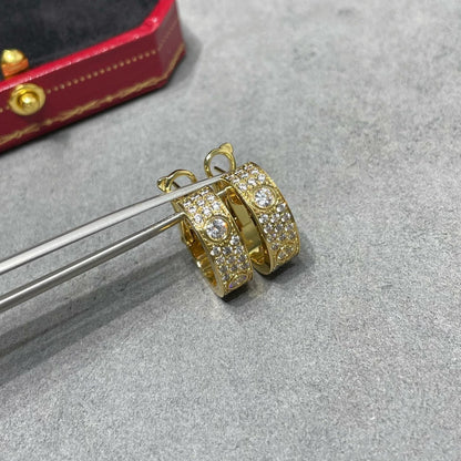 [sparkle Jewelery]LOVE 5.5MM DIAMOND PAVED EARRINGS