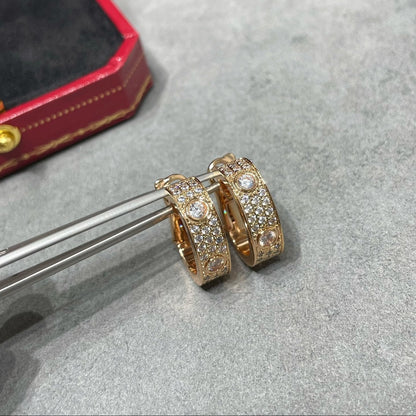 [sparkle Jewelery]LOVE 5.5MM DIAMOND PAVED EARRINGS