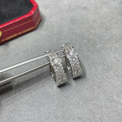 [sparkle Jewelery]LOVE 5.5MM DIAMOND PAVED EARRINGS
