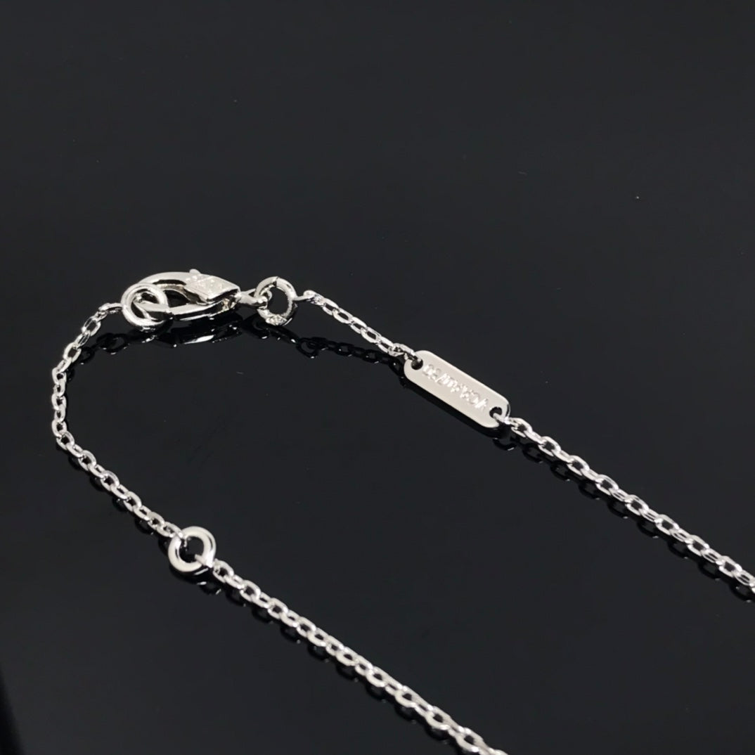 [sparkle Jewelry ]CLOVER PIETERSITE SILVER LONG NECKLACE