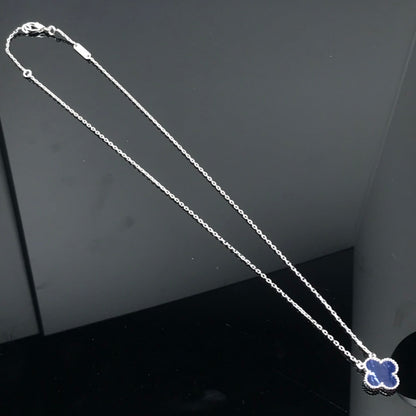 [sparkle Jewelry ]CLOVER PIETERSITE SILVER LONG NECKLACE