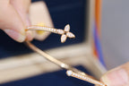 [sparkle Jewelry ]IDYLLE PINK GOLD OPEN BRACELET DIAMOND PAVED
