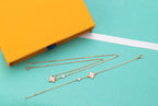 [sparkle Jewelry ]STAR PINK MOP 1 DIAMOND PINK GOLD NECKLACE