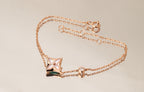 [sparkle Jewelry ]STAR PINK MOP 1 DIAMOND PINK GOLD NECKLACE