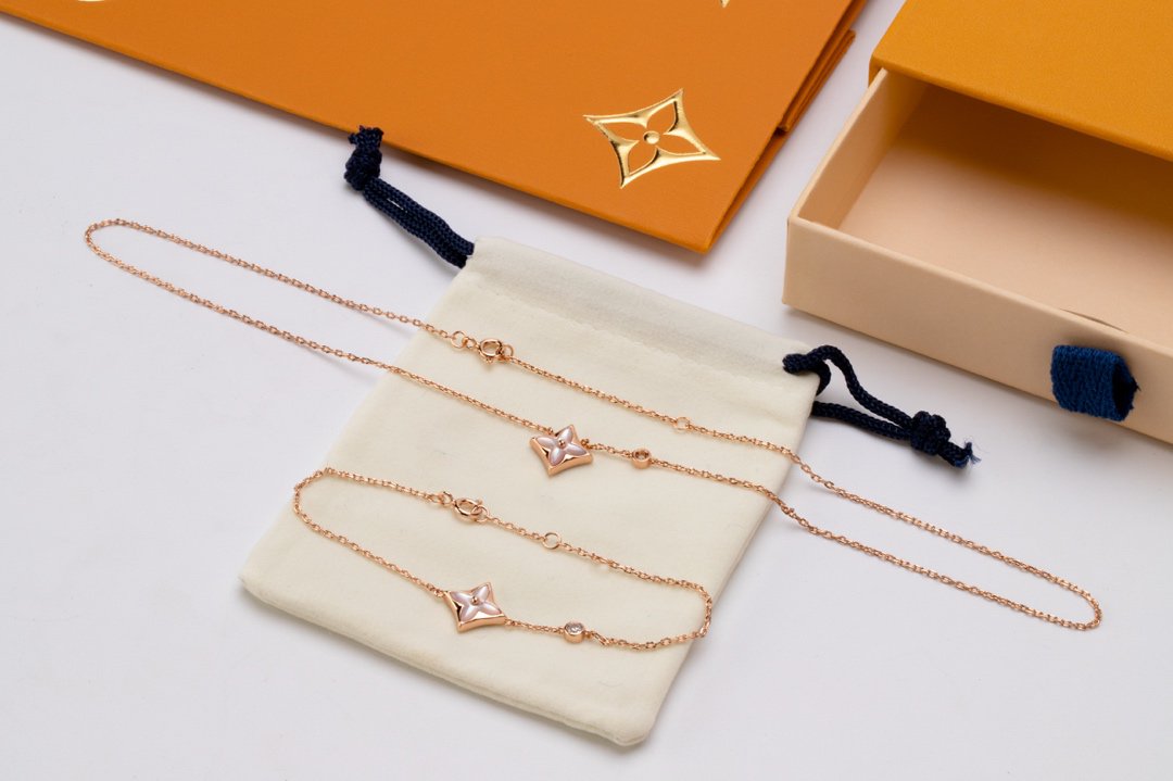 [sparkle Jewelry ]STAR PINK MOP 1 DIAMOND PINK GOLD NECKLACE