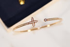 [sparkle Jewelry ]IDYLLE GOLD OPEN BRACELET DIAMOND PAVED