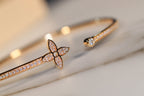 [sparkle Jewelry ]IDYLLE GOLD OPEN BRACELET DIAMOND PAVED