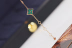 [sparkle Jewelry ]STAR AND SUN 4 MOTIF PINK GOLD MALACHITE BRACELET