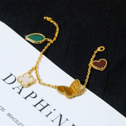 [sparkle Jewelry ]LUCKY SPRING 5 MOTIF GOLD BRACELET
