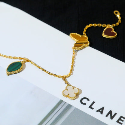 [sparkle Jewelry ]LUCKY SPRING 5 MOTIF GOLD BRACELET