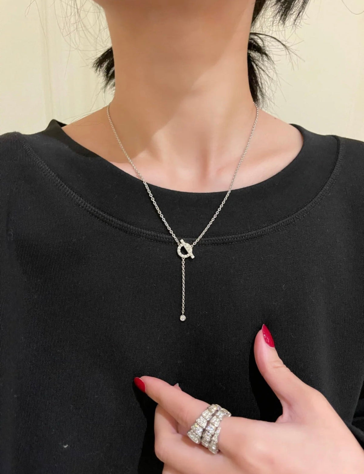 [sparkle Jewelry ]FINESSE SILVER DIAMOND NECKLACE