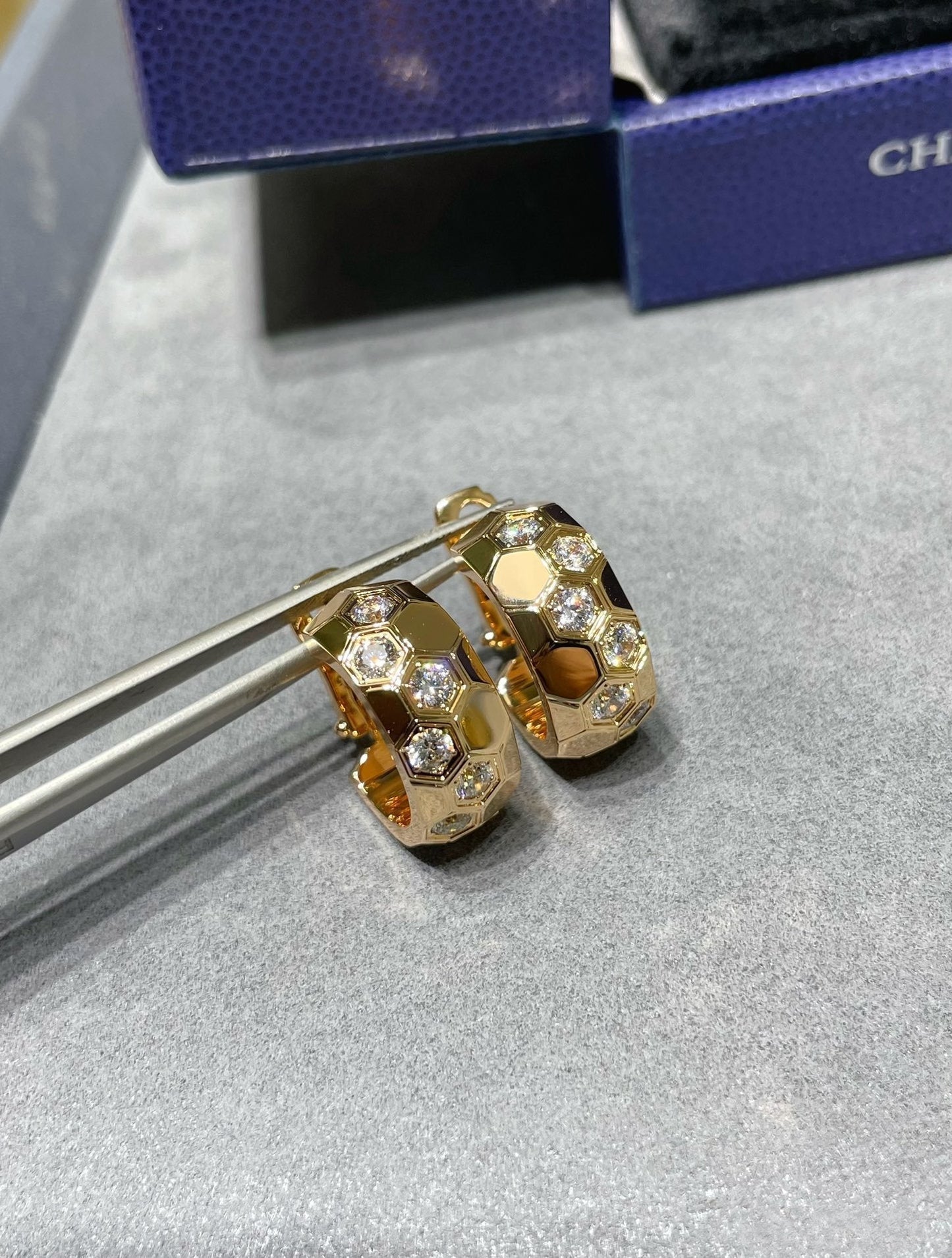 [Sparkle]BEE LOVE DIAMOND HOOP-OHRRINGE