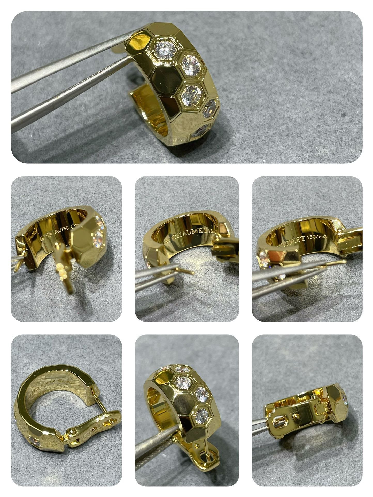 [Sparkle]BEE LOVE DIAMOND HOOP-OHRRINGE