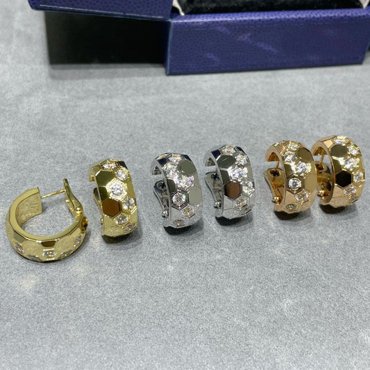 [Sparkle]BEE LOVE DIAMOND HOOP-OHRRINGE