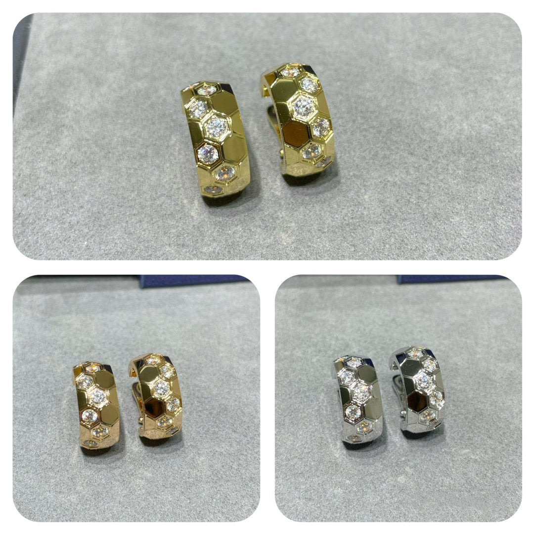 [Sparkle]BEE LOVE DIAMOND HOOP-OHRRINGE
