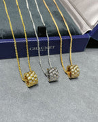 [sparkle Jewelry ]BEE LOVE DIAMOND PAVED 3 ROW NECKLACE