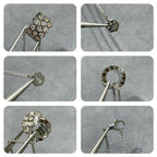[sparkle Jewelry ]BEE LOVE DIAMOND PAVED 3 ROW NECKLACE