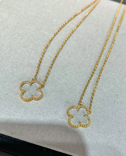 [sparkle Jewelry ]CLOVER ROCK CRYSTAL ROSE GOLD NECKLACE