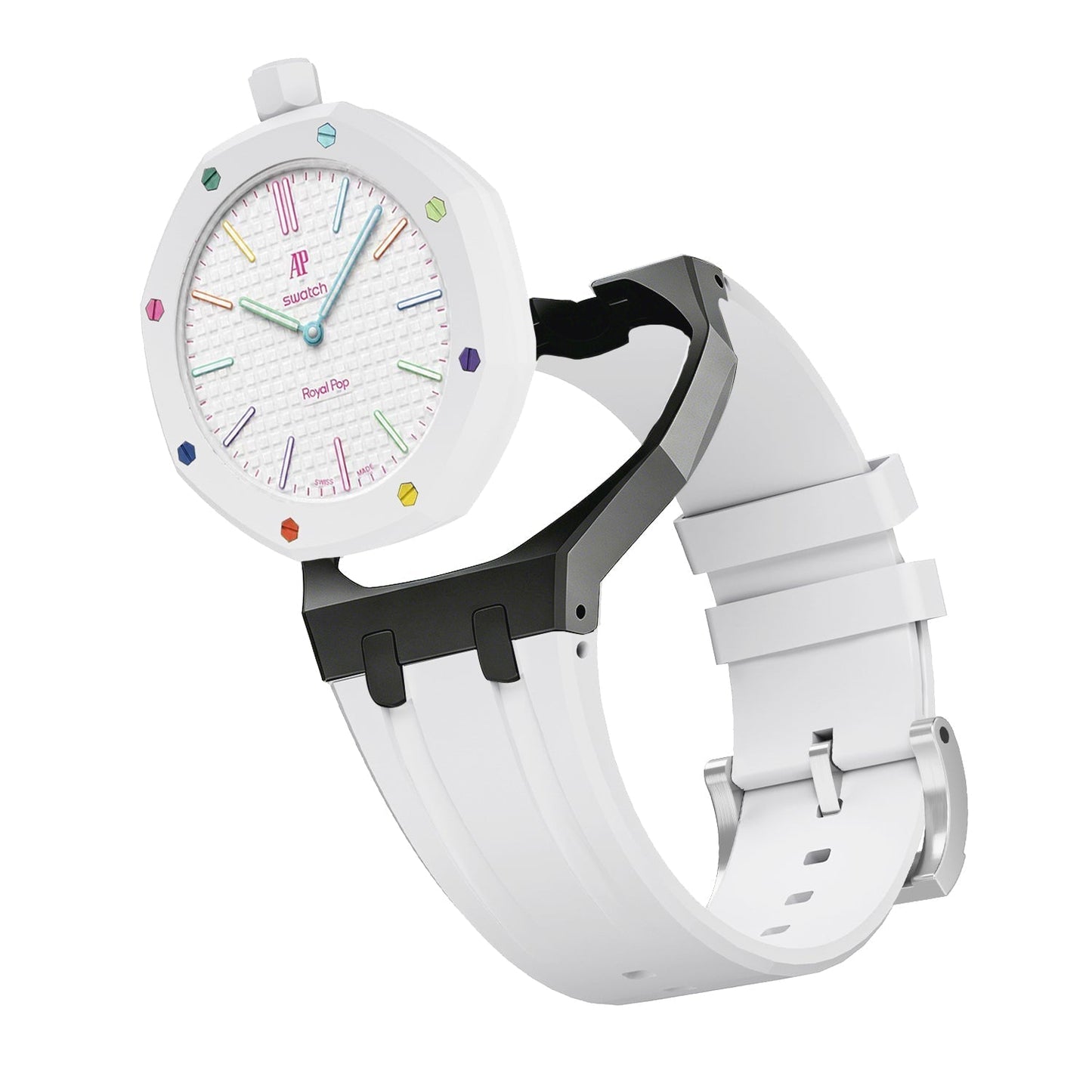 [Sparkle]Royal Oak Pop Exklusives Gehäuse aus Bioceramic & Silikonarmband Mix Color