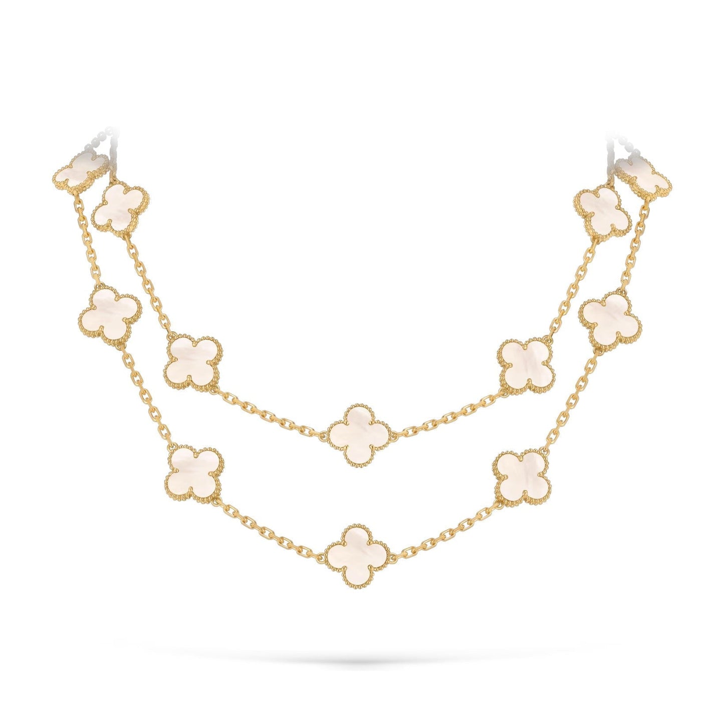 [Sparkle]CLASSIC 20-MOTIF LUCKY CLOVER LONG NECKLACE GOLD COLLECTION