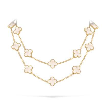 [Sparkle]CLASSIC 20-MOTIF LUCKY CLOVER LONG NECKLACE GOLD COLLECTION