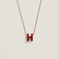 [sparkle Jewelry ]HM CLIC RED ENAMEL GOLD NECKLACE