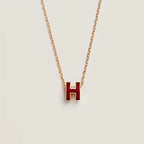 [sparkle Jewelry ]HM CLIC RED ENAMEL GOLD NECKLACE