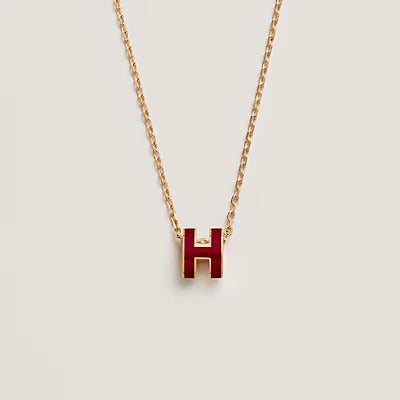 [Sparkle]HM CLIC ROT EMAILLIERTE GOLDHALSKEТTE